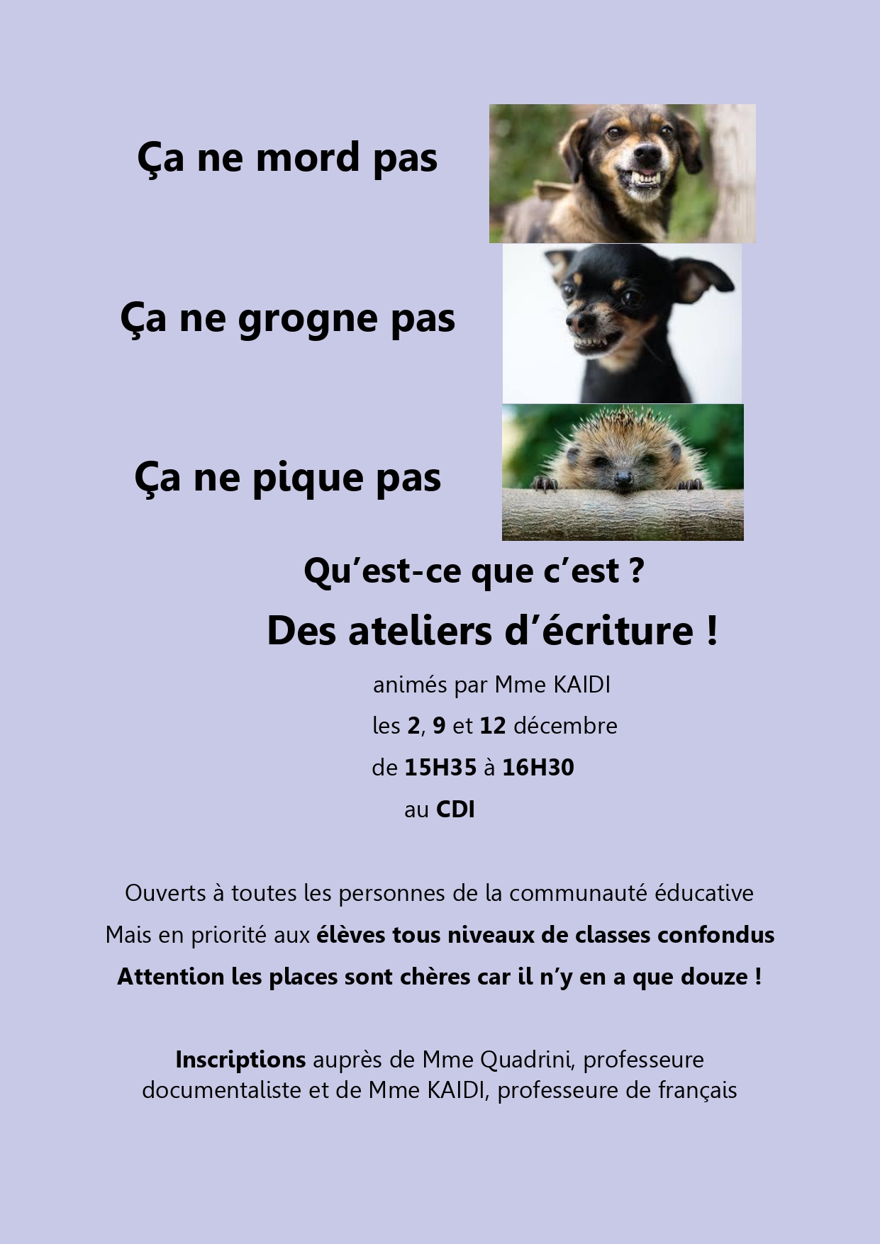 Ateliers d´écriture 