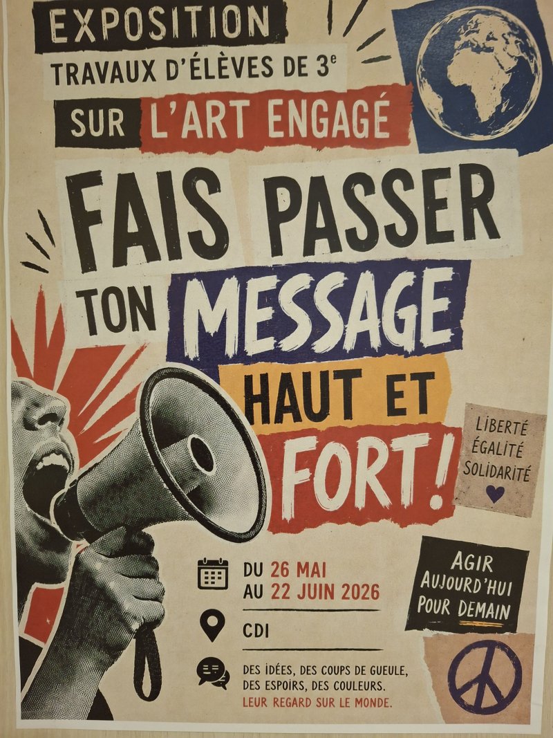 Quand les mots font art ! Exposition au CDI sur l'art engagé